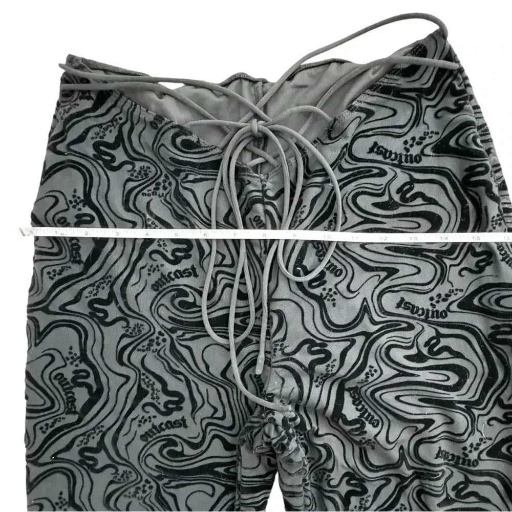 Outcast ASTRID PANT Velvet BLACK Fitted Flare, Size Large stretchy festival - Picture 12 of 13
